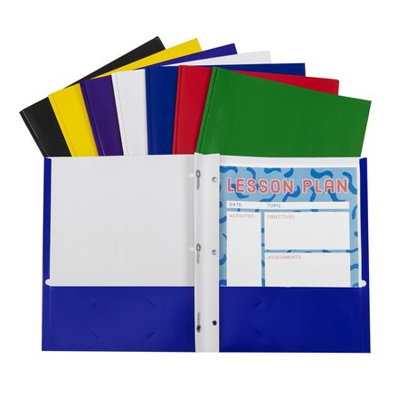 C-LINE PRODUCTS Recycled TwoPocket Paper Portfolios with Prongs, Assorted Set of 100 Folders, 100PK 05320-DS